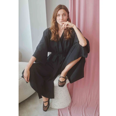 Dames Cossac Black kimono jumpsuit - maat S