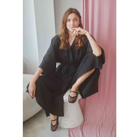 Dames Cossac Black kimono jumpsuit - maat L