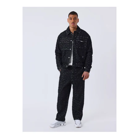 Kalash x PXP unisex checkerboard pattern denim pants , maat s black - Image 3
