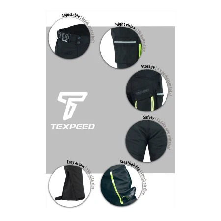 Motorbike Trousers Waterproof Cordura With CE Biker Armour Protection zwart maat 3XL - Image 5