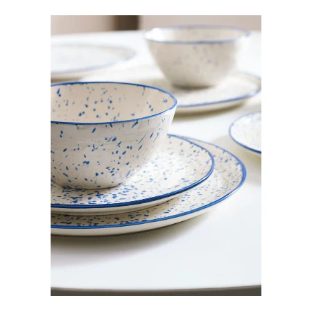 12-delige blauwe spikkeldiner set - Image 5