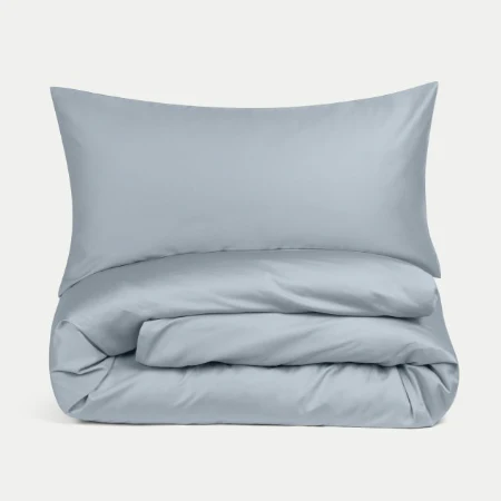 Douxe Dekbedovertrekset Egyptisch katoen Satijn - 400TC | Misty Blue - 140x200cm