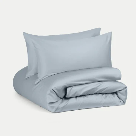Douxe Dekbedovertrekset Egyptisch katoen Satijn - 400TC | Misty Blue - 140x200cm - Image 2
