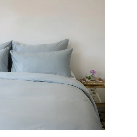 Douxe Dekbedovertrekset Egyptisch katoen Satijn - 400TC | Misty Blue - 140x200cm - Image 6