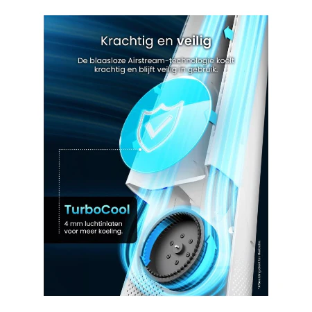 Pro Breeze smart rotorloze ventilator, 101 cm, gelijkstroommotor, ventilator met afstandsbediening, led-display, 6 snelheden, 5 bedrijfsmodi, automatische 60° oscillatie, 7 uur timer, wit - Image 3