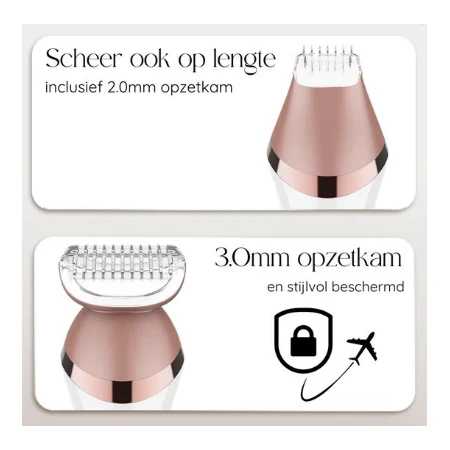 Sansbeauté 6-in-1 Ladyshave - Gezicht - Oksels - Etc. - USB Oplaadbaar - Image 7