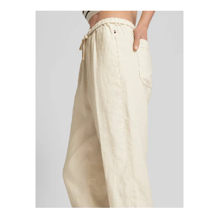 Tommy Hilfiger - Vrouwen - Casual Linnen Taper Pull ON - Pant Licht Beige - Image 3