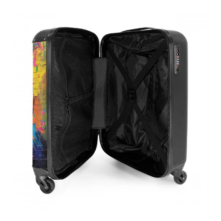 Koffer - Kleurrijke aap met koptelefoon in graffiti stijl handbagage - Image 3