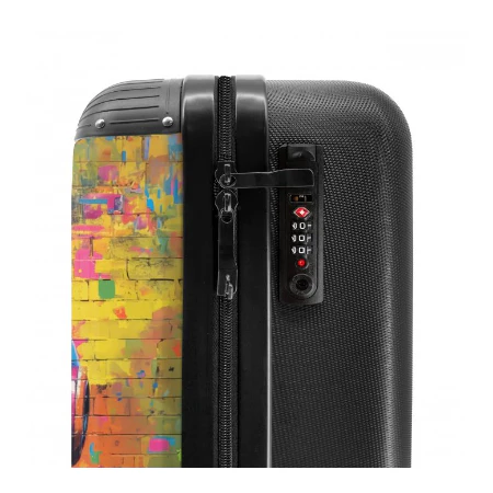 Koffer - Kleurrijke aap met koptelefoon in graffiti stijl handbagage - Image 5