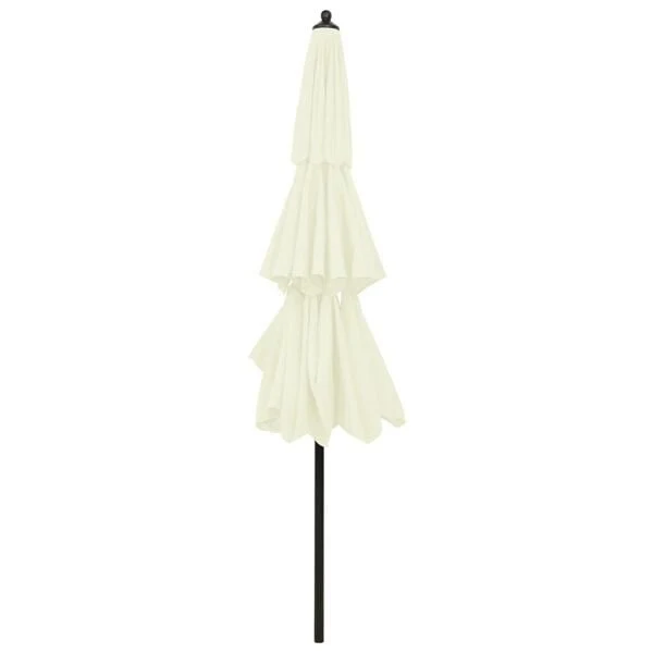vidaXL Parasol 3-laags met aluminium paal - 3 m - zandkleurig - Image 4