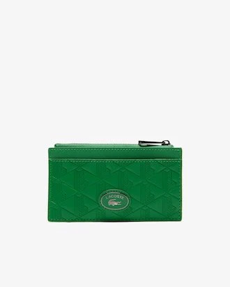 Lacoste - Heren Leren Kaartenhouder met Rits – Groen - Image 2