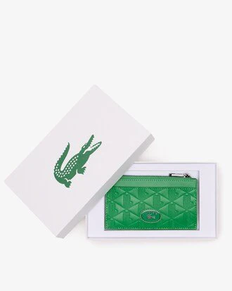 Lacoste - Heren Leren Kaartenhouder met Rits – Groen - Image 4