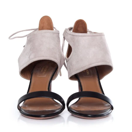 Aquazzura - Sandaal (open schoen) in beige suede en zwart leer - Maat 40 - Image 3