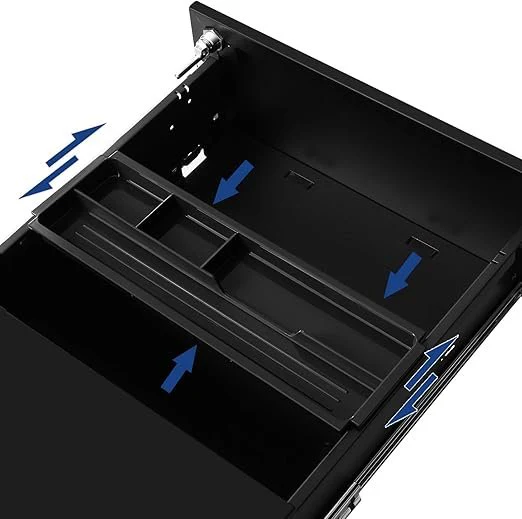 SONGMICS verrijdbaar ladenblok met 3x lade - kleur zwart - Image 6