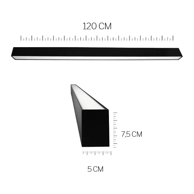 LED24 Lineaire LED-hanglamp 3CT Zwart | 120 cm | 25W/30W/40W - Image 5