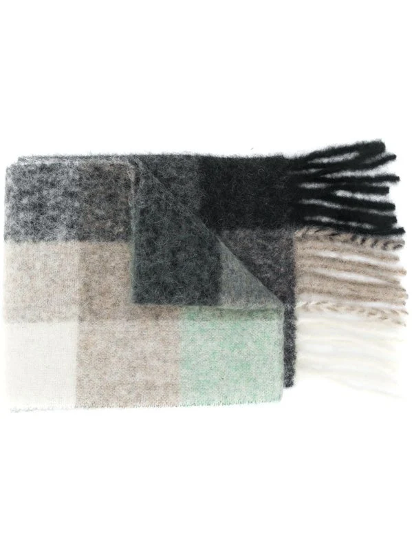 Acne Studios - Heren Sjaal met logopatch - groen/blauw - Image 2