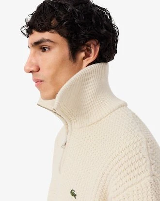 Lacoste Wollen heren Sweater crème - Maat M - Image 3