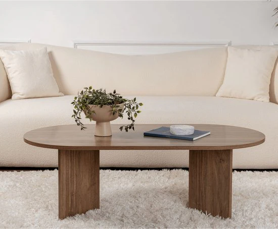 IRIS walnoten ovale salontafel 60Bx119Lx40H cm - Image 3