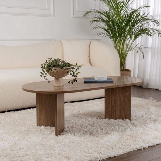 IRIS walnoten ovale salontafel 60Bx119Lx40H cm - Image 5