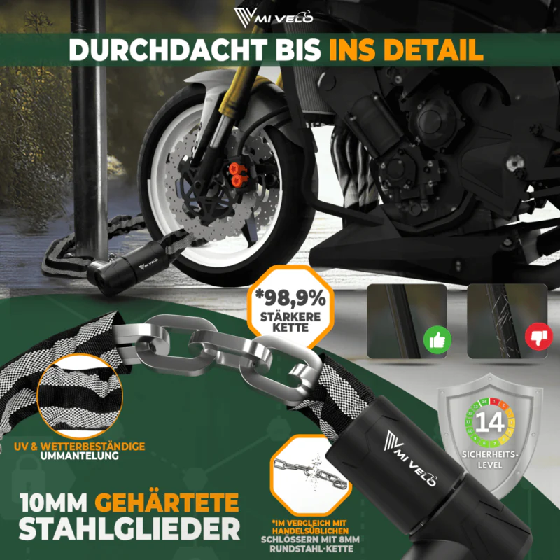 Robuust kettingslot voor motor en fiets 100cm - Image 4