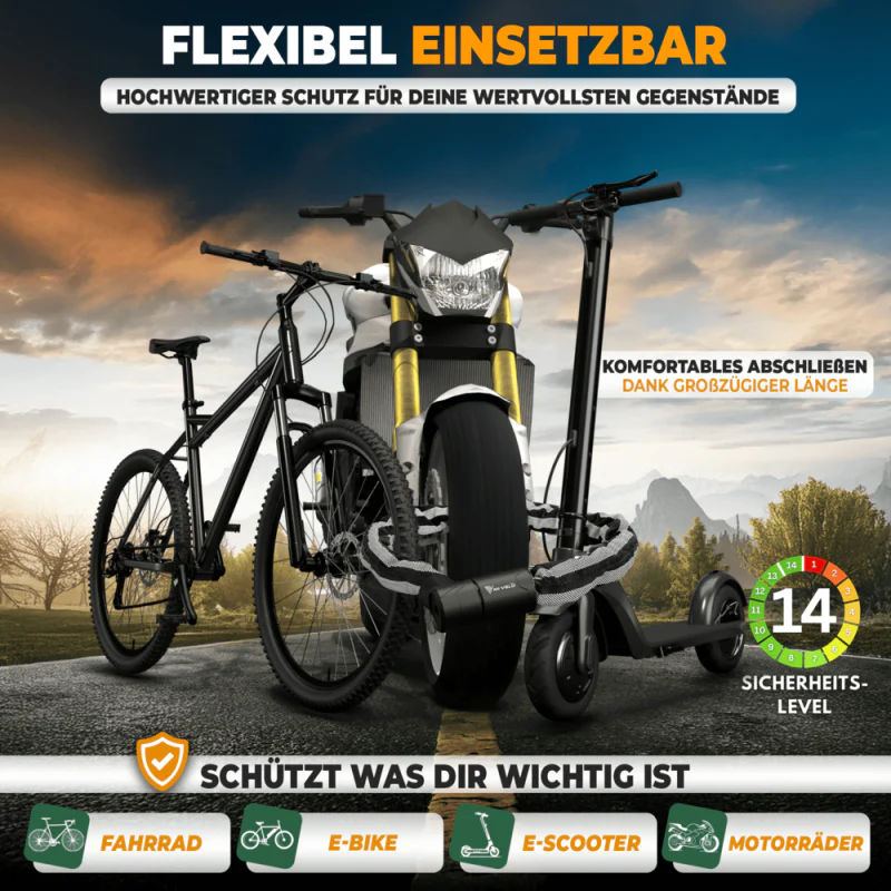 Robuust kettingslot voor motor en fiets 100cm - Image 6