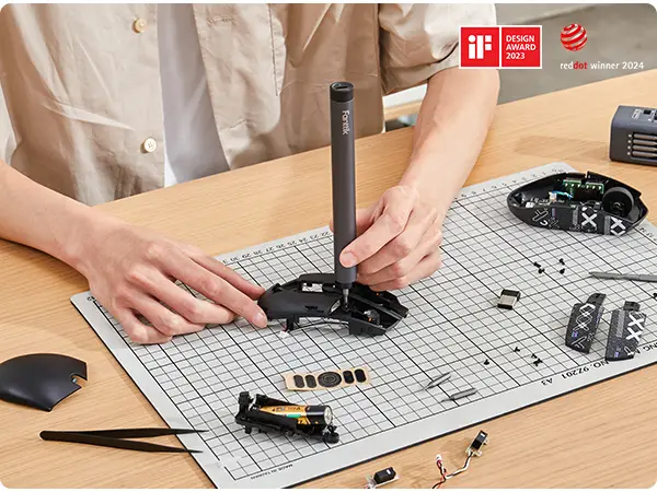 Fanttik E1 Max elektrische schroevendraaier, mini precisie schroevendraaier set, 50 magnetische bitjes, magnetische opslag, 5/32 inch hex, herstelset voor elektronica, telefoon, camera, laptop en horloge (grijs) - Image 8