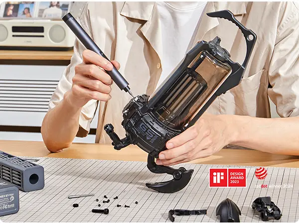 Fanttik E1 Max elektrische schroevendraaier, mini precisie schroevendraaier set, 50 magnetische bitjes, magnetische opslag, 5/32 inch hex, herstelset voor elektronica, telefoon, camera, laptop en horloge (grijs) - Image 9